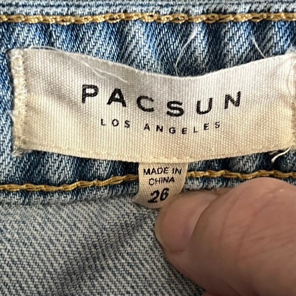 Pacsun Button Front Denim Jean Light Wash Mini Skirt Womens Summer Spring 26 - Picture 3 of 4